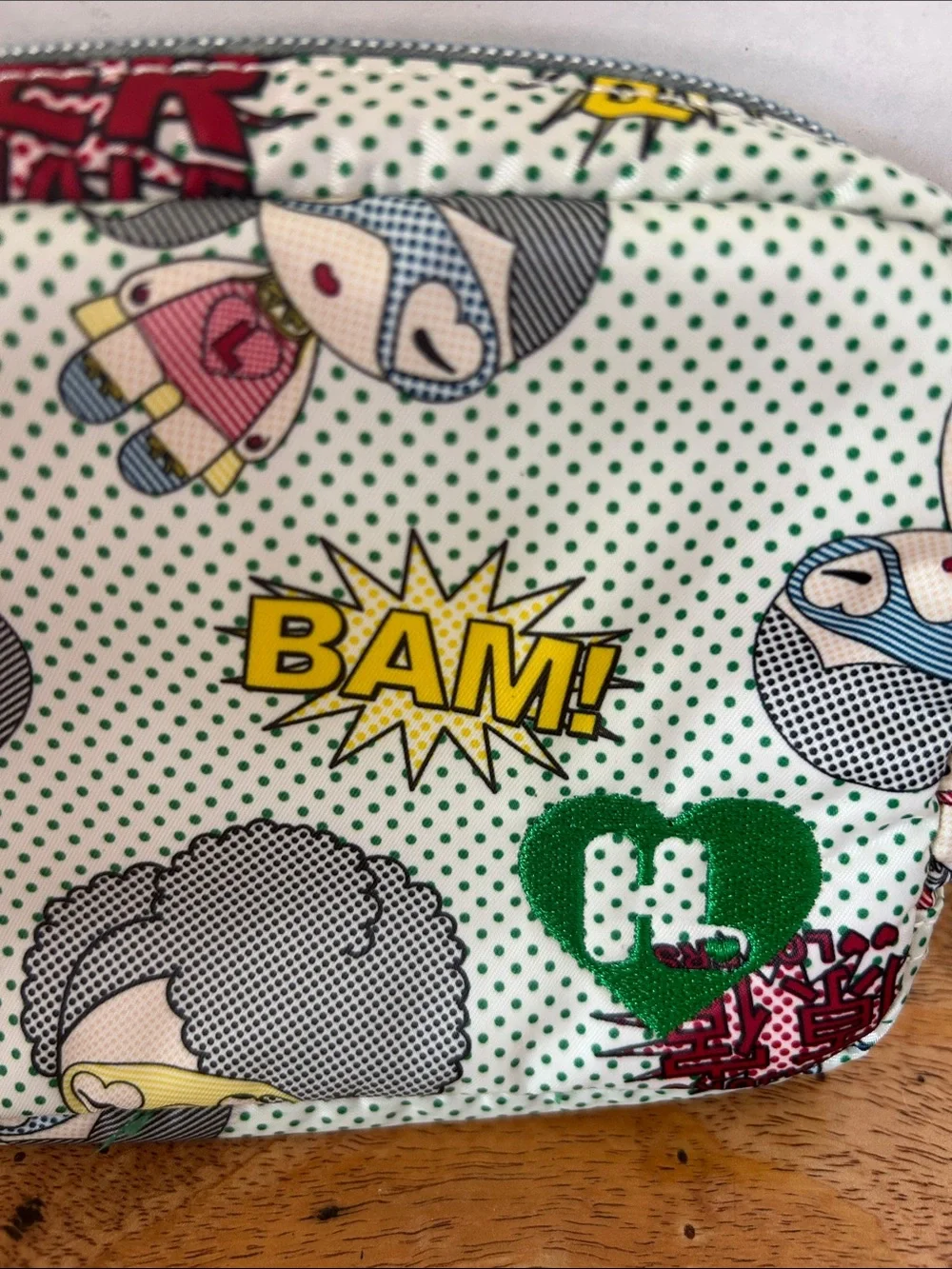 Harajuku Lovers Pop Art Comic Cosmetic Pouch - Green, Yellow, Red, Blue